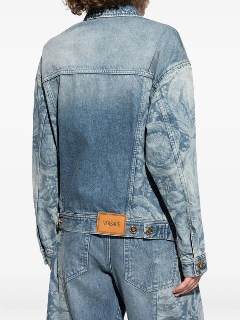 Versace floral-print denim jacket - Blue