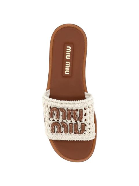 Miu Miu open-toe logo-detail sandals - Neutrals - zdjęcie produktu nr 2