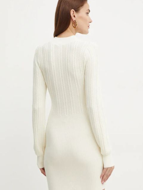 Guess sukienka LIVIA kolor beżowy mini dopasowana W4BK08 Z2V42