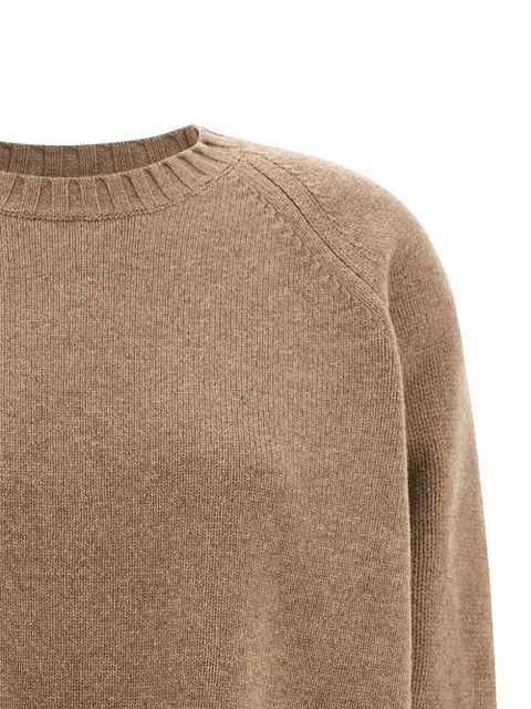 Tory Burch floral-embroidered ribbed sweater - Neutrals