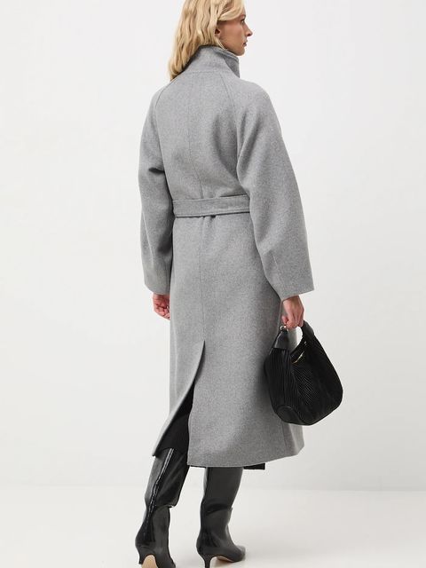 Medicine płaszcz wełniany damski kolor szary