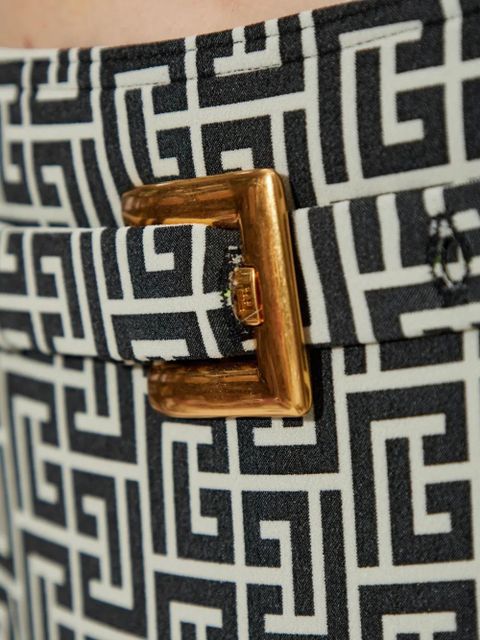 Balmain geometric-print belted bikini - Black