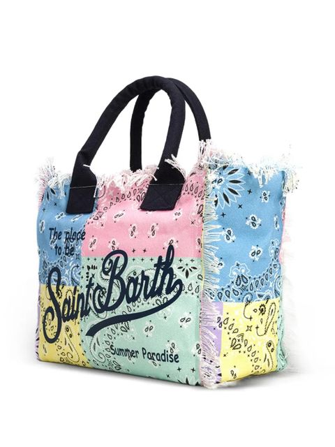 MC2 Saint Barth bandana-print frayed tote-bag - Pink