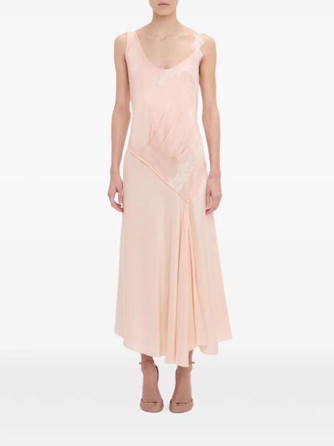 Victoria Beckham lace-trim midi dress - Pink