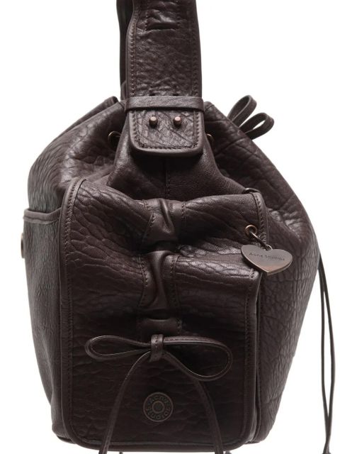 Acne Studios ruffled drawstring shoulder bag - Brown