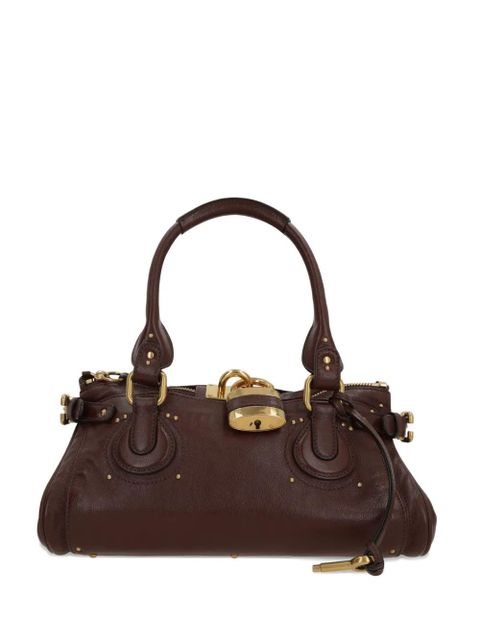 Chloé Paddington padlock studded tote bag - Brown