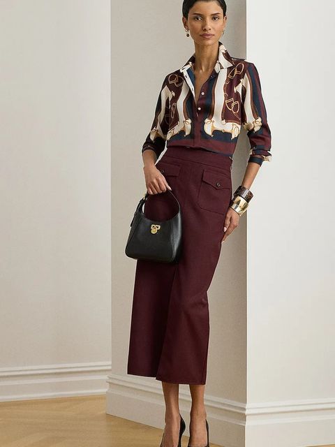 Lauren Ralph Lauren koszula damska kolor brązowy regular z kołnierzykiem klasycznym 200P03556