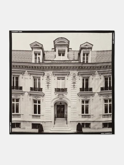 Karl Lagerfeld chusta jedwabna RSG MAISON damska kolor czarny wzorzysta A4W33138 - zdjęcie produktu nr 1