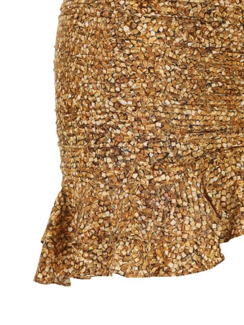 ISABEL MARANT mosaic ruffled skirt - Gold