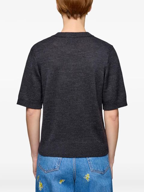 GANNI flower short-sleeve T-shirt - Blue