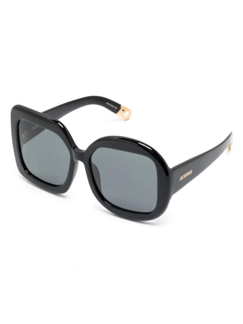 Jacquemus Les Lunettes Carré Rond oversize-frame sunglasses - Black