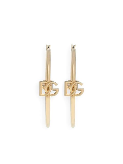 Dolce & Gabbana DG logo-charm hoop earrings - Gold - zdjęcie produktu nr 1