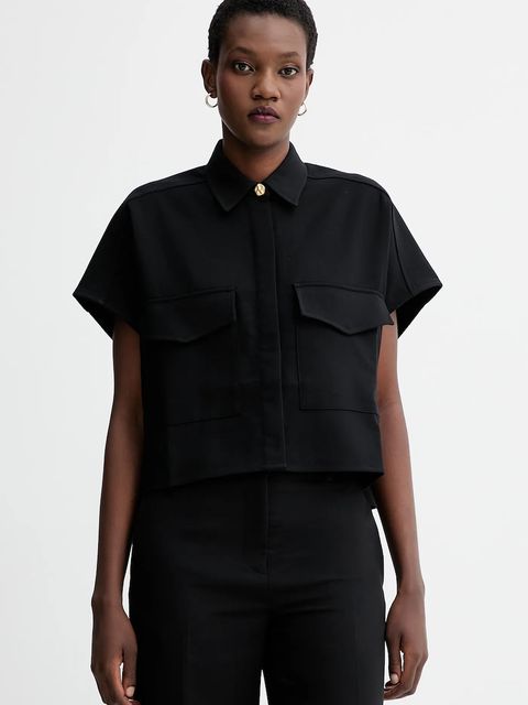 Sessun koszula damska kolor czarny relaxed z kołnierzykiem klasycznym 25110029 - zdjęcie produktu nr 1