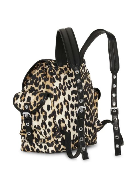 GANNI leopard-print backpack - Brown