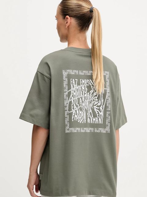 EA7 Emporio Armani t-shirt bawełniany damski kolor zielony AF12957.7W000726