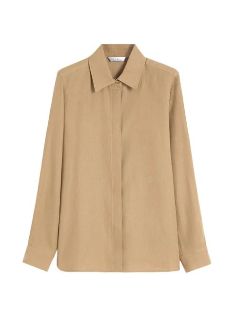 Max Mara collared linen shirt - Neutrals - zdjęcie produktu nr 1