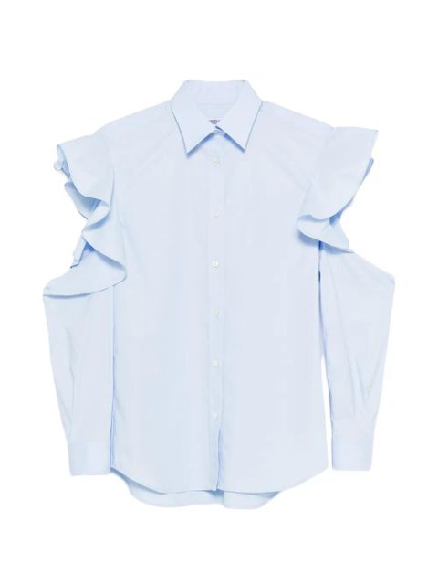 Moschino ruffled cold-shoulder top - Blue - zdjęcie produktu nr 1