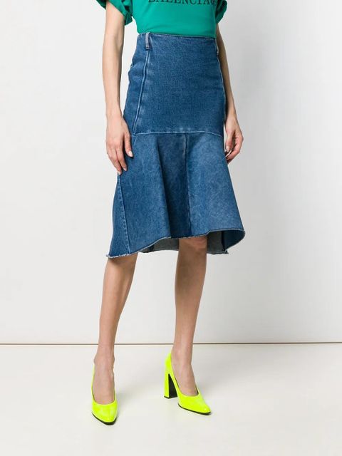 Balenciaga Godet peplum-style skirt - Blue