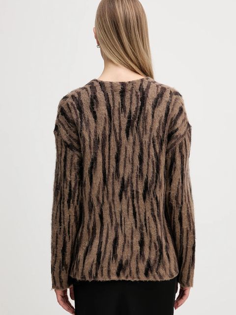 Sisley kardigan z dodatkiem moheru damski kolor brązowy 1TQIL602Y - zdjęcie produktu nr 2