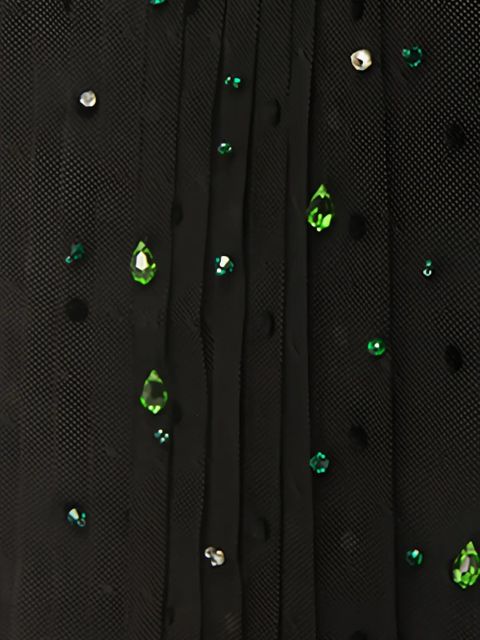 Prada crystal-embellished pleated dress - Black