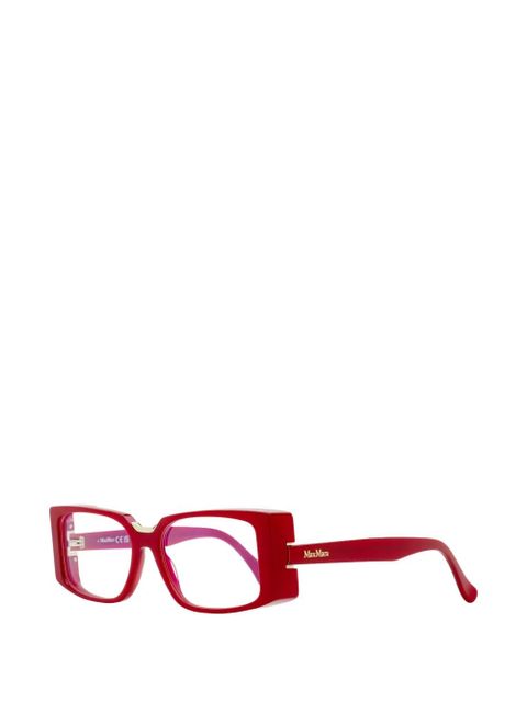Max Mara Eyewear rectangle sculpted glasses - Red - zdjęcie produktu nr 2