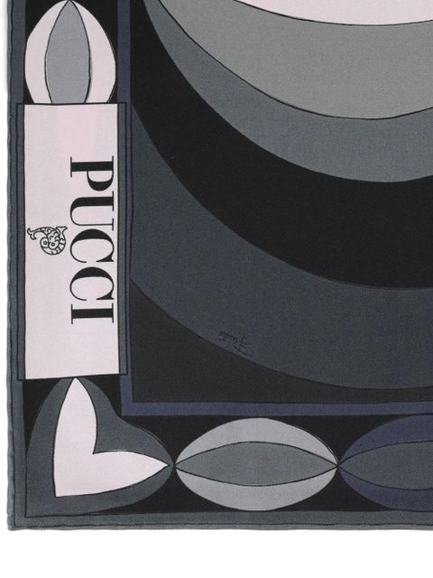 PUCCI geometric-pattern silk scarf - Black