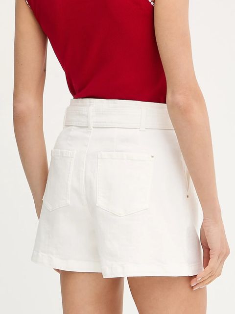 Morgan szorty damskie kolor beżowy gładkie high waist SHERIM