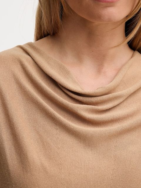 United Colors of Benetton sweter z jedwabiem damski kolor beżowy lekki 1ZRED10E8