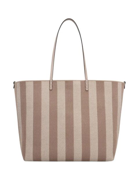 FENDI large Roll striped tote bag - Grey