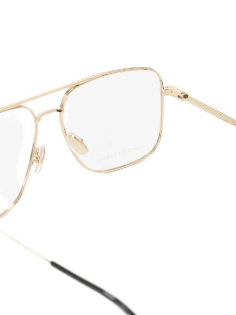 Victoria Beckham double-bridge square-frame glasses - Gold