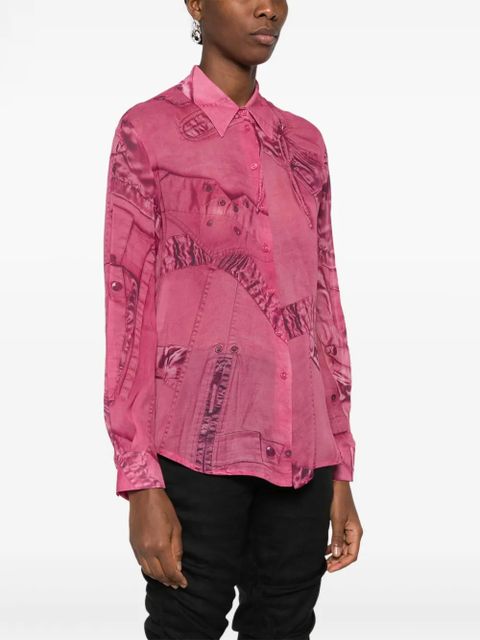 Blumarine all-over graphic-print shirt - Pink