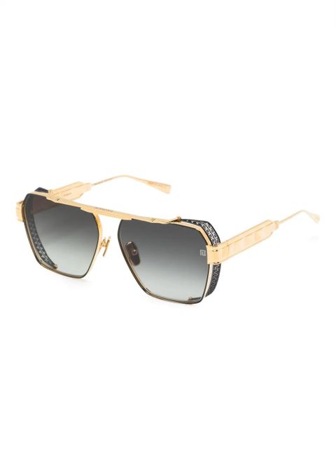 Balmain Eyewear pilot-frame sunglasses - Gold - zdjęcie produktu nr 2