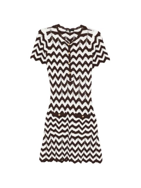 Maje chevron button mini dress - Brown - zdjęcie produktu nr 1