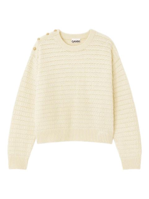 GANNI button-detail sweater - Neutrals - zdjęcie produktu nr 1