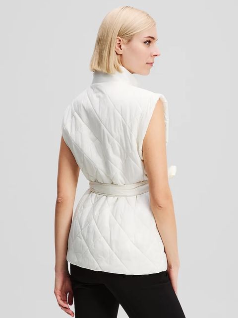 Karl Lagerfeld bezrękawnik damski kolor biały przejściowy A3W15045