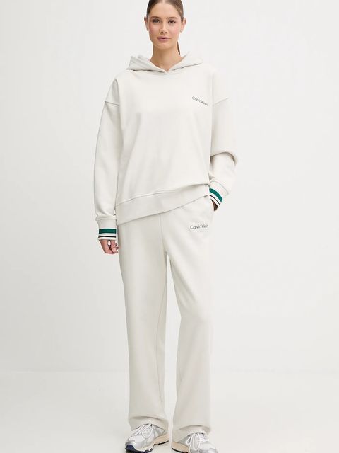 Calvin Klein Performance bluza damska kolor beżowy z kapturem gładka LVGWF5W309 - zdjęcie produktu nr 2