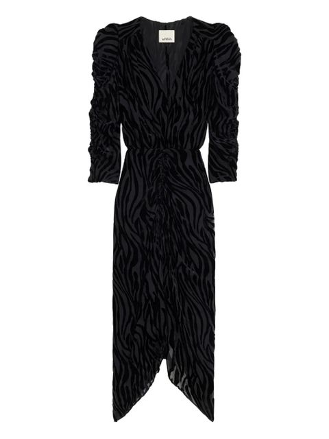 ISABEL MARANT Nemil zebra-print puff-sleeve dress - Black - zdjęcie produktu nr 1