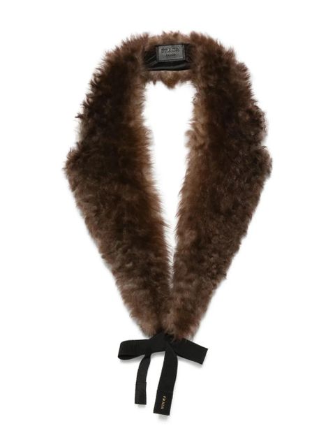 Prada shearling-bow scarf - Brown - zdjęcie produktu nr 1