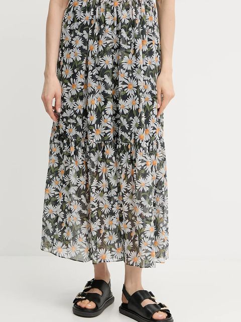 Weekend Max Mara spódnica jedwabna kolor czarny maxi rozkloszowana 2515101013600 - zdjęcie produktu nr 1