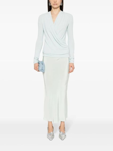 Givenchy V-neck draped blouse - Blue - zdjęcie produktu nr 2