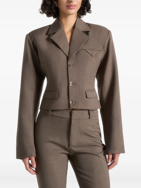 Manière De Voir Prisca cropped blazer - Brown - zdjęcie produktu nr 1