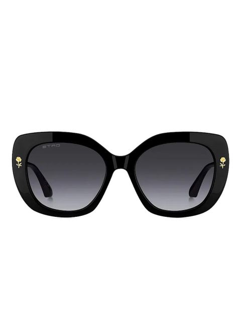 ETRO rose-embellished geometric sunglasses - Black - zdjęcie produktu nr 2