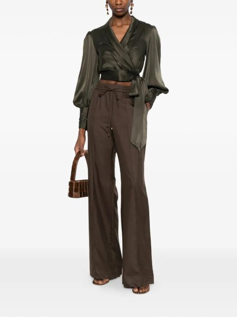 ZIMMERMANN wrap long-sleeved blouse - Green - zdjęcie produktu nr 2