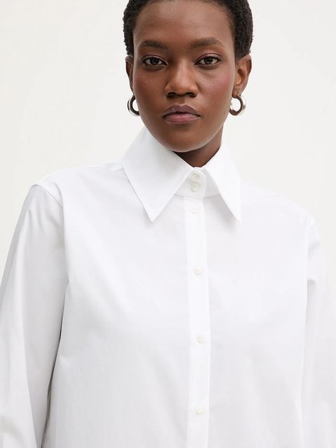 Karl Lagerfeld koszula bawełniana damska kolor biały regular z kołnierzykiem klasycznym B1W11010