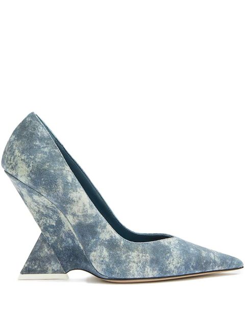 The Attico 105mm Cheope pointed-toe wedge pumps - Blue - zdjęcie produktu nr 1