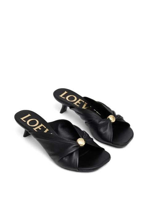 LOEWE leather heeled sandals - Black - zdjęcie produktu nr 2