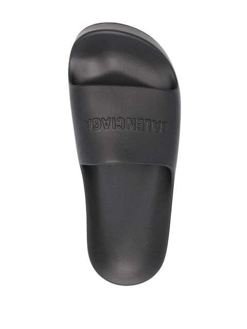 Balenciaga raised-logo platform slides - Black