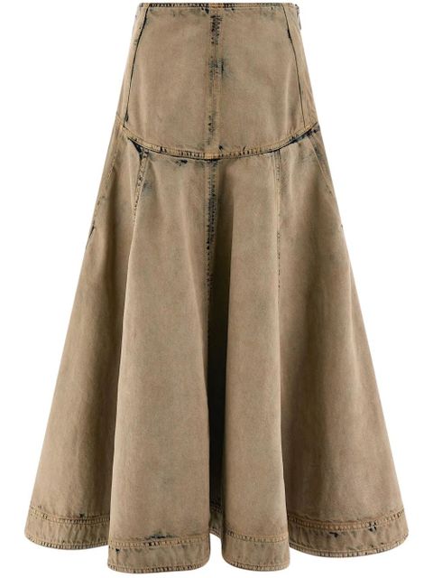 Ferragamo bleach-wash denim midi skirt - Green - zdjęcie produktu nr 1