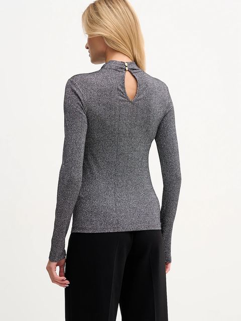 Tommy Hilfiger longsleeve damskie kolor szary z półgolfem WW0WW49391 - zdjęcie produktu nr 2