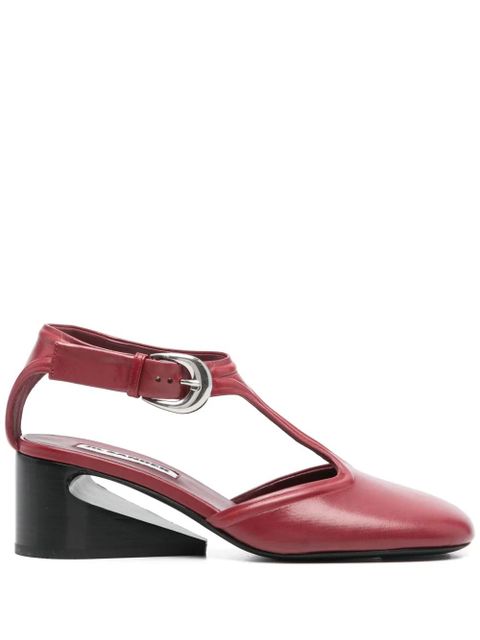 Jil Sander 50mm leather pumps - Red - zdjęcie produktu nr 1